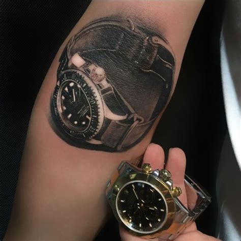 rolex tattoo hand|rolex wrist tattoos.